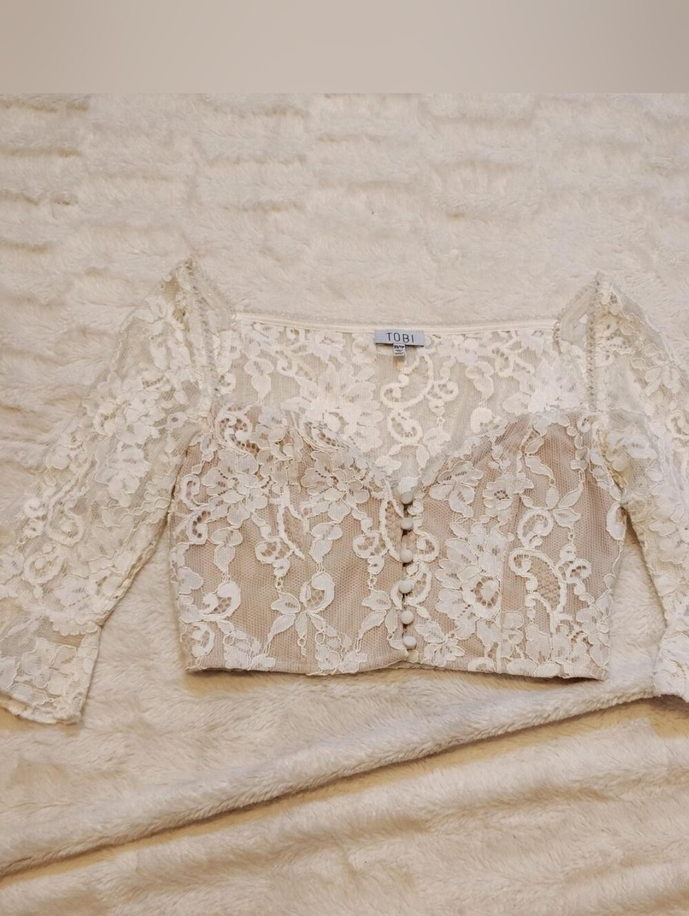Tobi White And Nude Corset Top